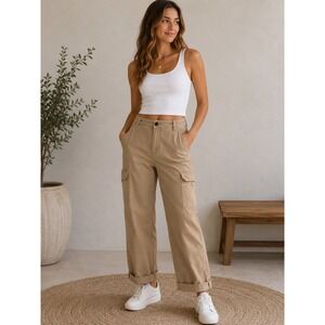 Sandy Liang x Target Tan Khaki High Rise Cargo Carpenter Pants Size 6